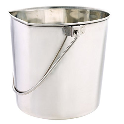 ProSelect Stainless Steel Flat Sided Pails — Durable Pails for Fences, Cages, Crates, or Kennels - 9¾", 9-Quart - size: 9-Quart