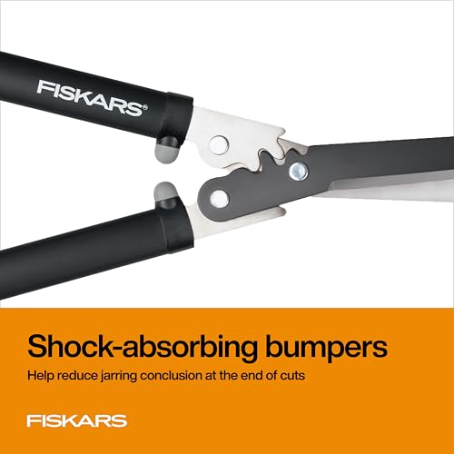 Fiskars 23" PowerGear Garden Hedge Shears, 10" Stainless Steel Blades | PowerGear Technology Multiplies Power for Less Effort, Hedge Clippers with Sharp Low-Friction Precision-Ground Steel Blades - style: 23" PowerGear