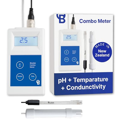 Bluelab Combo Meter for pH, Temperature & Conductivity in Water - Easy Calibration, Digital EC/TDS/PPM Tester for Hydroponics & Indoor Plants (METCOM) | Easy Calibration - Digital EC/TDS/PPM Tester for Hydroponics & Indoor Plants - METCOM - style: pH/EC/T