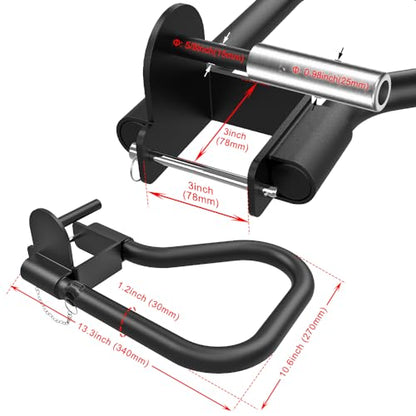 SELEWARE Dip Bar Attachment for Power Rack, 2 x 2 Tube, Multi Grip Handle - color: Dip Bar Attachment for 1" or 5/8" Hole of 3x3 inch Rack