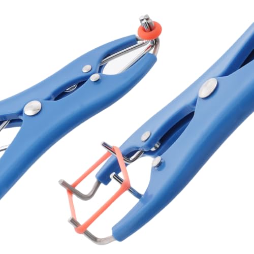 2 Pack Livestock Castration Bander with 50 Pcs Castrator Rings, Bloodless Animal Elastrator Castration, Animal Tail Cutting Tool for Lambs Sheeps Calves Piglets, Balloon Expander Pliers Tools