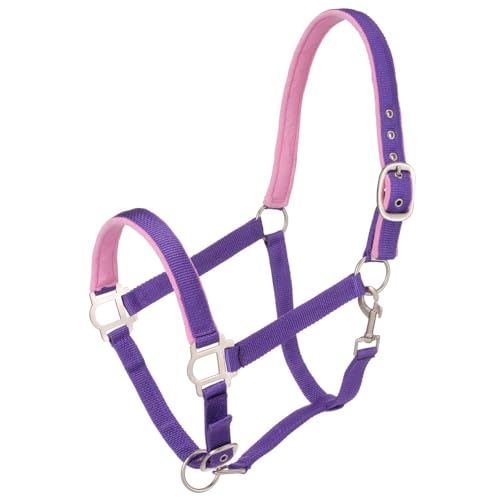 Tough1 Padded Halter with Satin Hardware - color: Purple, size: Yearling