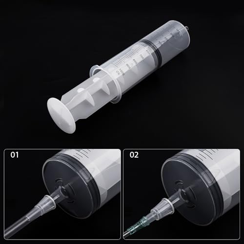1000ml/cc Syringes with Tube 40 Inch Handy Plastic Tubing and Adapter Tip - size: 1000ML/CC