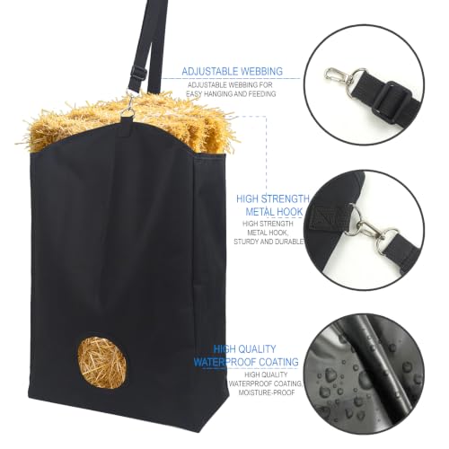 Hay Bag for Horses with Thoughtful Rear Tie-Down Design, 600D Oxford Fabric