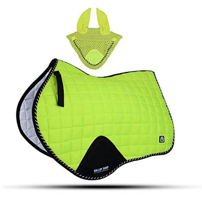 Close Contact Jumping Saddle Cloth Numnah Saddle Pads Free Ear (Ship from USA) - color: White, size: Full