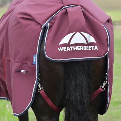 WeatherBeeta ComFiTec Essential Turnout 220g, Burgundy/Navy, 63" - color: Burgundy/Navy, size: 63"