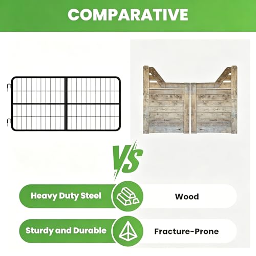 Heavy Duty Horse Stall Gates, Steel Stall Gates for Horse, 48 x 24 in Horses Stall Guard, Easy Install Two Way Door Stall Guard for Horses, Durable Livestock Gate for Barn, Farm