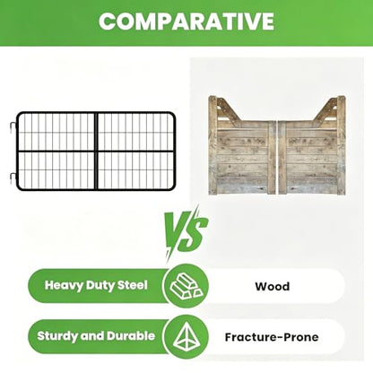 Heavy Duty Horse Stall Gates, Steel Stall Gates for Horse, 48 x 24 in Horses Stall Guard, Easy Install Two Way Door Stall Guard for Horses, Durable Livestock Gate for Barn, Farm