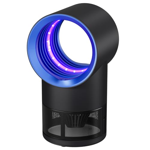 Fly Trap Indoor,Blue Gnat Traps House Indoor,Indoor Insect Trap with Timer | Fruit Fly Trap Indoors Suctions & Captures, 6/12Hr Timer, Kid & Pet Friendly, Low Noise, 10 Refills - color: Black