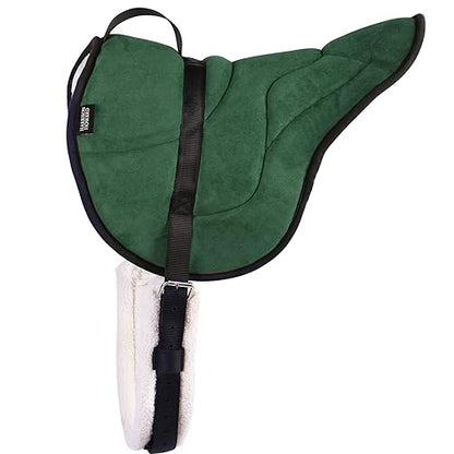 Harrison Howard Equestrian Saddle Pad Horse Riding Pad Bareback Pad with Girth - color: Forest Green