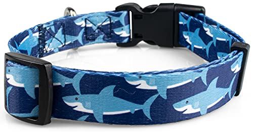 Limeloot Sharks Dog Collar, Summer Themed Dog Collar for Male and Female Dogs, Small - color: Sharks, size: Small