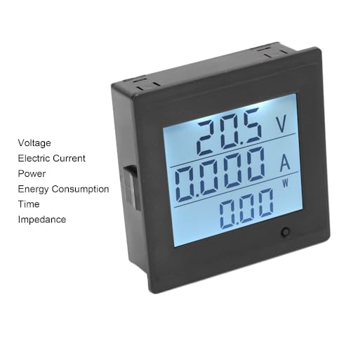 Voltmeter LCD Screen DC 6-200V 20A Power Monitor with Alarm Function Energy Meter for Voltage, Current, kWh Tracking Overload Protection(Z3-20A)