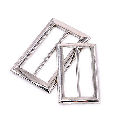 Swpeet 25 Pcs Assoreted Metal Tri-Glide Slides Buckles Kit, Tri-Glide Slides Square Ring Slide Adjusters Buckles Webbing Belts Buckle for Belt Bags DIY Accessories - 25mm / 30mm / 35mm / 40mm/ 45mm