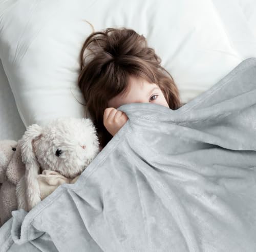 Utopia Bedding Soft Fleece Bed Blanket Throw Size Light Grey (50x60 Inch) - color: Light Grey, size: Throw (50x60 Inch)