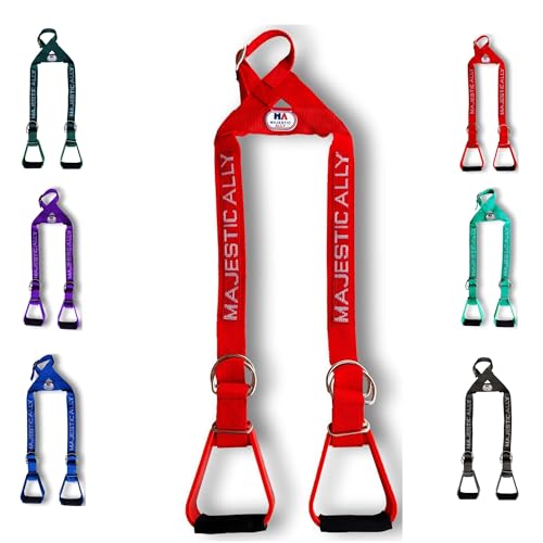 Majestic Ally Nylon Overlay Adjustable Heavy Duty Padded Youth Stirrup - color: Red
