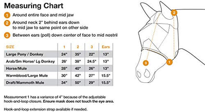 CASHEL Quiet Ride Mule Fly Mask with Ears, Black, Mule Draft (QRMDSE) - color: Black, size: Mule Draft