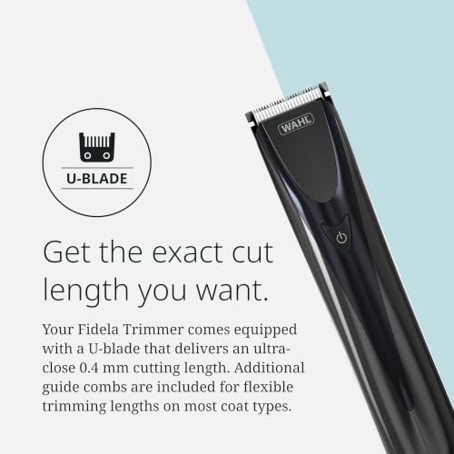 Wahl Pro Animal Fidela Cordless Hair Trimmer, Perfect for Sensitive Areas | Gentle Trimmer for Sensitive Areas, 2 Hour Runtime, 6000 RPM Cutting Power, 0.3 mm Close Cut, Includes 3 Guide Combs