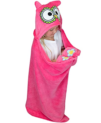 Lazy One Wearable Hooded Blanket for Kids, Animal Hooded Blanket (Owl) - color: Owl Blanket Hooded Blanket