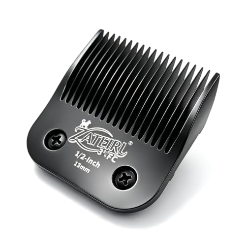 Size 3-3/4FC Detachable Pet Grooming Clipper Blade with Steel Cutter, 1/2 Inch (13 mm) Cut Length, Black, Compatible with Andis, Oster A5, Wahl KM10, 1 Pack - color: Black, size: 3-3/4FC 13mm