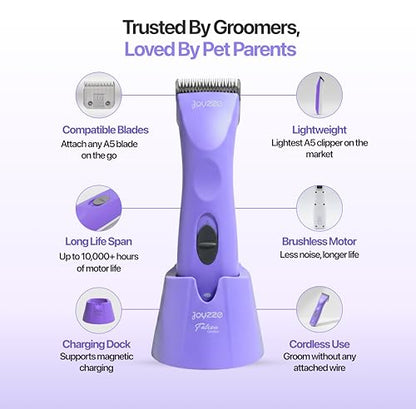 Falcon 2 Speed Cordless Dog Clippers - Professional Grooming, Purple - color: Falcon Purple
