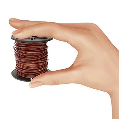 The Beadsmith Leather Cord – Dyed Antique Red Brown– 1mm Spool – 25 Yards/22.86 Meters – Indian Leather Thong Ideal for Braiding, Beading, Necklaces, Fine Lacing, Hair Accessories & DIY Jewelry Making - size: 1mm, style: Dyed Antique Red Brown – 25 Yards