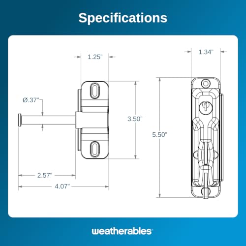 Weatherables Keystone 1-Sided Heavy Duty Lockable Gate Latch – Nylon Polymer Fence Gate Latch with Self-Latching Gate Lock – Made for Easy Installation on Metal, Wood & Vinyl Fences, Keyed Alike - style: 1-Side Polymer