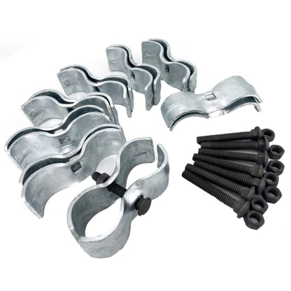 HITTITE 8 Set Dog Kennel Panel Clamps, Chain Link Fence Panel Clamps for Round Pipe Panel Frame with 1-3/8"/32mm Diameter, Saddle Clamps for Dog Kennels & Chain Link Fence. - size: 1-3/8"
