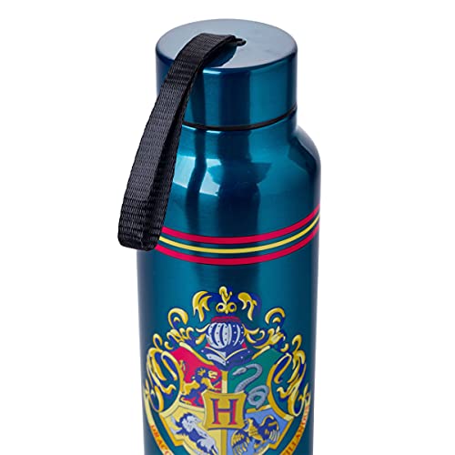 Silver Buffalo Harry Potter Hogwarts Stainless Steel Water bottle with Strap, 27-Ounces (Pack of 12) - color: Harry Potter, size: 27 Ounces (Pack of 12)