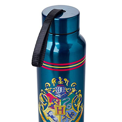 Silver Buffalo Harry Potter Hogwarts Stainless Steel Water bottle with Strap, 27-Ounces (Pack of 12) - color: Harry Potter, size: 27 Ounces (Pack of 12)