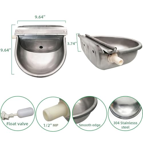 Automatic Livestock Waterer,304 Stainless Steel, for Cattle Dogs Horses