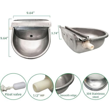 Automatic Livestock Waterer,304 Stainless Steel, for Cattle Dogs Horses