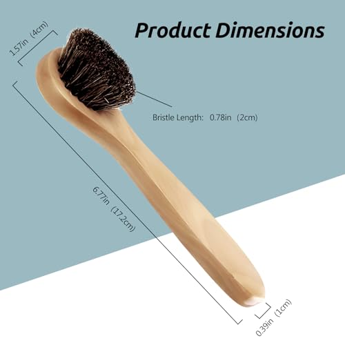 2-Pack Wood Handle Facial Cleansing Brush with Soft Horsehair Natural Bristles, Gentle Exfoliating Scrub Brush for Face and Skin Care