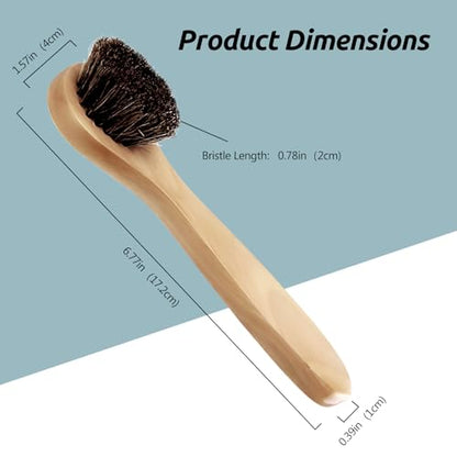 2-Pack Wood Handle Facial Cleansing Brush with Soft Horsehair Natural Bristles, Gentle Exfoliating Scrub Brush for Face and Skin Care