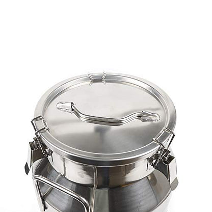 20 Liter 5.25 Gallon Stainless Steel Milk Can Wine Pail Bucket Milk Can Tote Jug Sealed (20L) - size: 20L