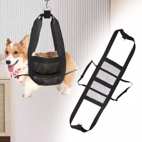 Calf Sling for Weighing Calf Sling for Weighing Little Animals Adjustable Livestock Harness Sling for Lambs Goats(Black)