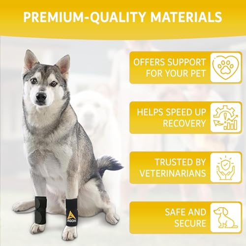 AGON® Pair Dog Canine Front Leg Brace Paw Compression Wraps with Protects Wounds Brace Heals and Prevents Injuries and Sprains Helps with Loss of Stability Caused by Arthritis (XX-Small/X-Small) - size: XX-Small/X-Small