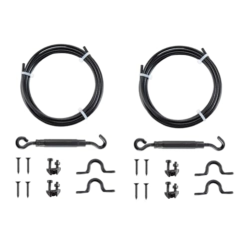 HOME MASTER HARDWARE Anti Sag Gate Kit for Wooden Fence, Black, 2 Pack | Anti-Sag Gate Hardware Kit, Prevent Fence Gate Sag, for Exterior Use, Turnbuckle, Heavy Steel Cable 9ft, Included Screws - color: Black, size: 2 Pack