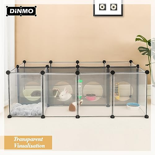 DINMO 18 Panels Bunny Playpen, Game Holes Design, 61.4 x 25.4 x 16.4 inches - style: Plastic-18 panels