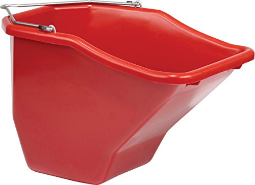Little Giant® Plastic Better Bucket | Horse Feed Bucket | Ergonomically Designed | Flat Back Bucket | Made in USA | 20 Quarts | Red - color: Red, size: 20 Quarts