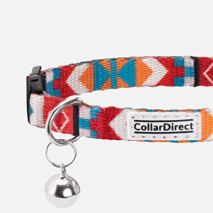 Tribal Aztec Cat Collar 2-Pack, Breakaway with Bell - color: Sunny Ethnic & Tribal