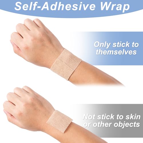 16 Pack Self Adhesive Bandage Wraps,2" X 5 Yards Elastic Bandage Wrap - color: Multicolour, size: 2 Inch
