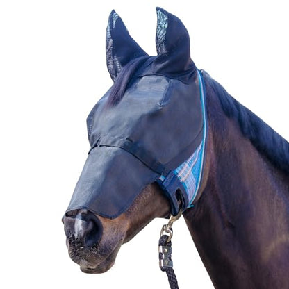 UViator CatchMask Fly Mask, Ears and Removable Nose, X-Large, Kentucky Blue - color: 181-Kentucky Blue