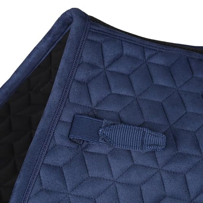 WeatherBeeta Suede Elite Air-Tec Jump Shaped Saddle Pad - color: Navy, size: L