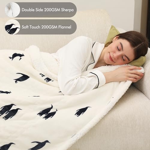 Electric Throw Blanket, Heated Throw Blanket Flannel Sherpa 50"x60" - color: Ice White, size: Throw-50"x60"