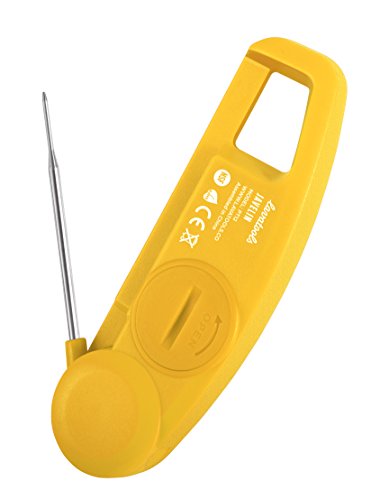 Lavatools Javelin® Ultra-Fast 3-Second Digital Instant Read Meat Thermometer for Grill and Cooking, 2.75" Probe, Compact Foldable Design, Large Display, IP65 Water Resistant, NSF Certified – Butter - color: Butter