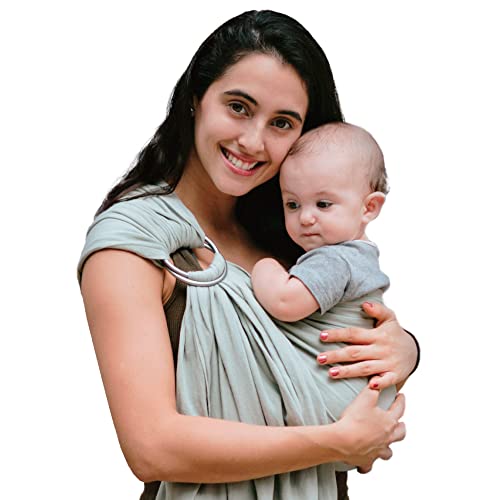 Nalakai Luxury Ring Sling Baby Carrier, Soft Linen Blend Baby Sling, Baby Wrap, Wear Your Little One Close to Your Heart, Longer Length