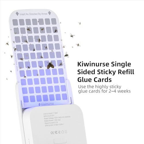 UVA Fly Insect Trap Refills Glue Cards for UVLA1001 Indoor, Catch Gnats, House & Fruit Flies - 5Pack, Single Sided Sticky