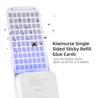 UVA Fly Insect Trap Refills Glue Cards for UVLA1001 Indoor, Catch Gnats, House & Fruit Flies - 5Pack, Single Sided Sticky