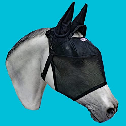EquiVizor 95% UV Eye Protection (Size COB) Horse Fly Mask with Ears. Designed to Stay On Your Horse, Off The Ground. - size: COB