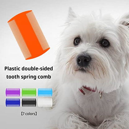 4 Pcs Lice Combs, Flea Combs, Double Sided Headlice Combs, Headlice Treatment for Dogs, Cats (White)